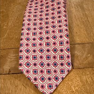 Stylish Pink and Blue Geometric Men's Tie Breuer 3”